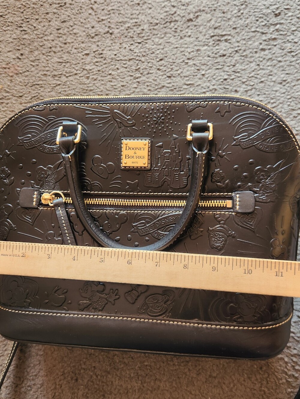 DOONEY & BOURKE Disney Sketch Handbag Black Leather Cross Body Embossed Rare - Picture 14 of 16